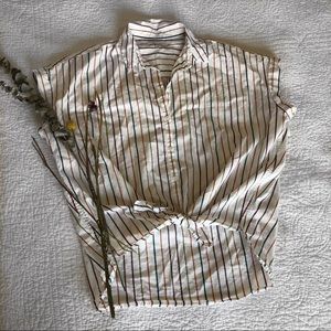 Madewell striped button down top size M!